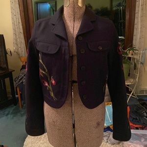 John Galliano navy jacket with stitched detailing